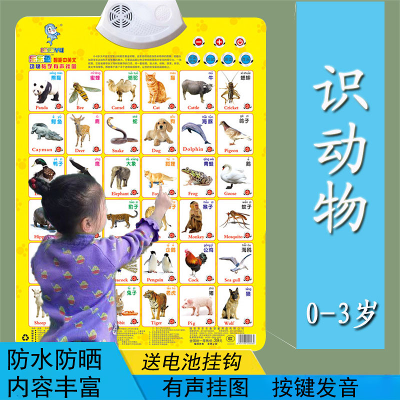 宝宝有声早教挂图动物认知卡