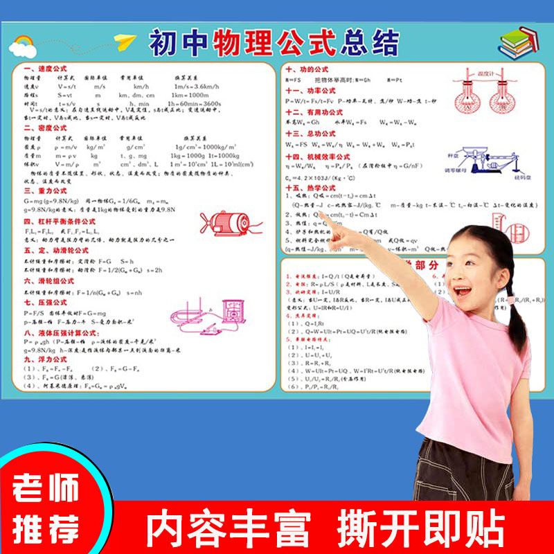 初中物理公式定理一览图