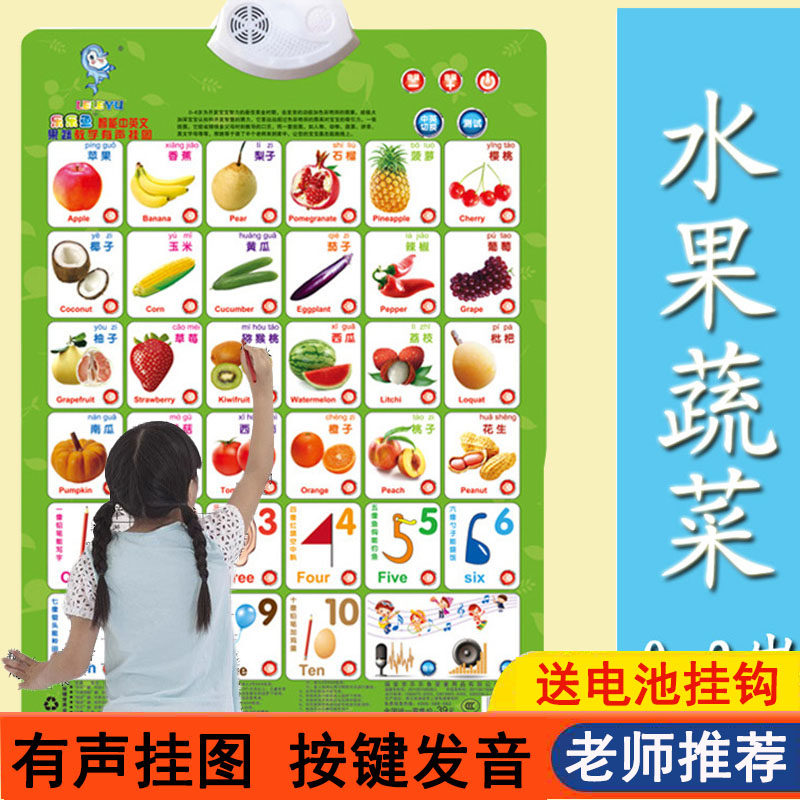 早教启蒙认识水果蔬菜有声挂图
