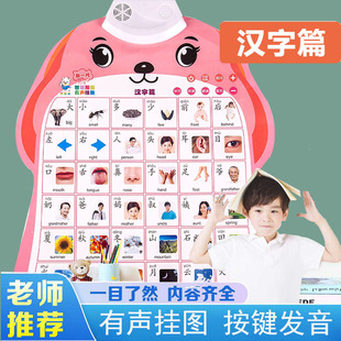 婴幼儿识字挂画发声宝宝认数字立体水晶有声挂图学拼音4声调墙贴