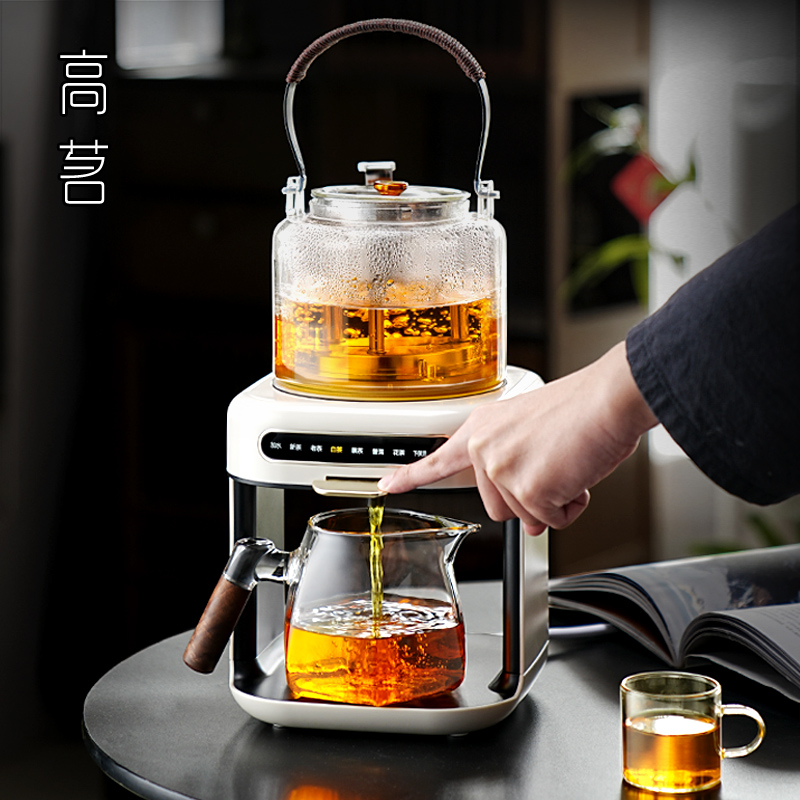 蒸汽喷淋式煮茶器2024新款高端家用自动上水一体式煮茶套装三合一