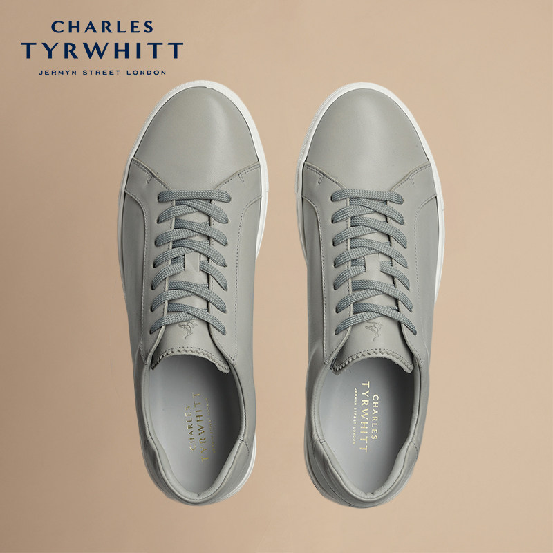 CHARLES TYRWHITT男士浅灰休闲皮鞋商务时尚男款英伦风