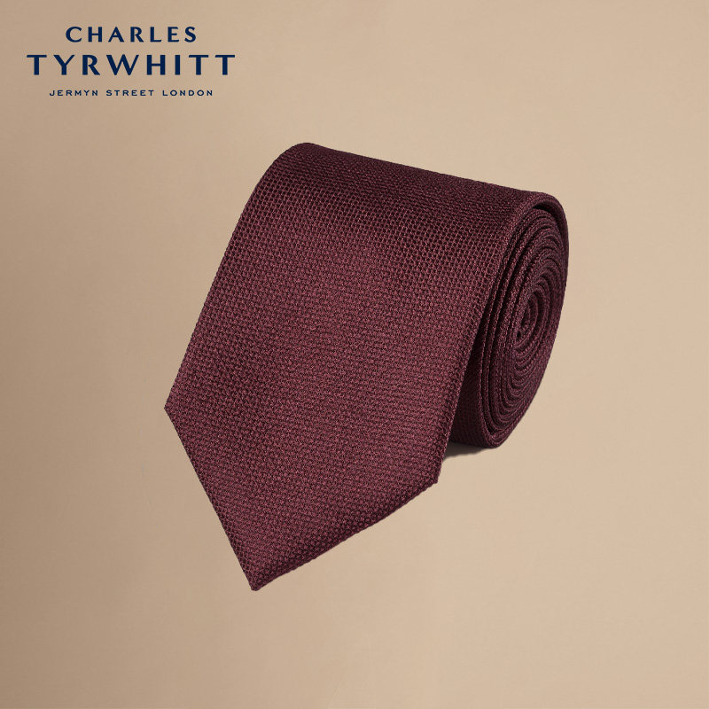 CHARLES TYRWHITT 勃艮第酒红丝绸领带男士高端商务百搭西服配饰,服饰配件/皮带/帽子/围巾,领带,淘宝优惠券,粉丝福利购,淘宝优惠卷