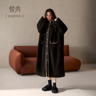 睡袍小香风 珊瑚绒加绒加厚法兰绒保暖长款 悦内睡裙女款 睡衣秋冬季