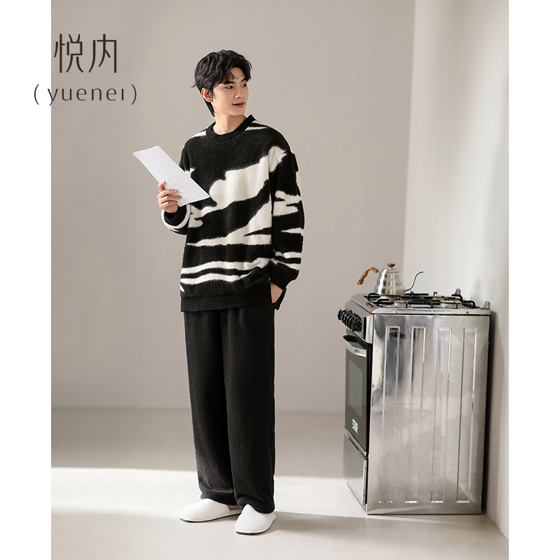 【商场同款】悦内男士半边绒睡衣