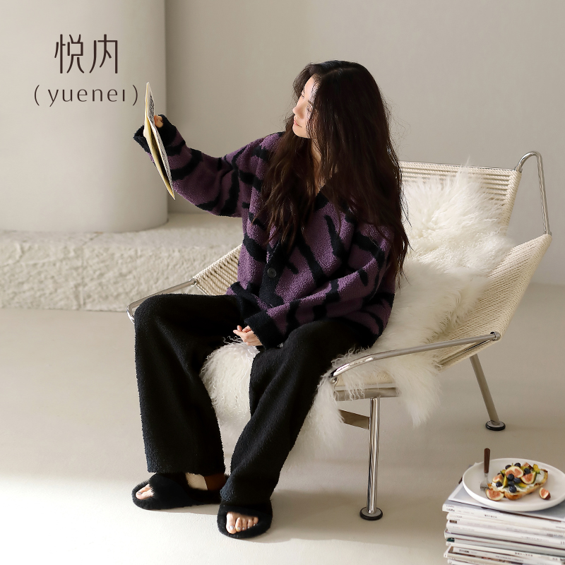 【商场同款】悦内女士半边绒睡衣