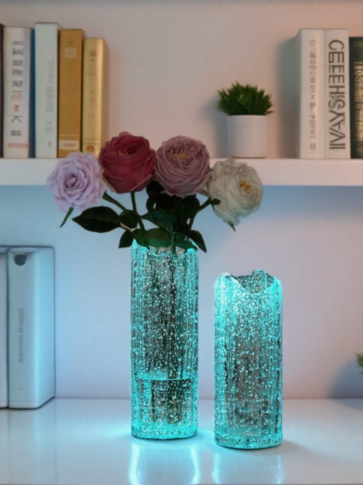 夜光玻璃花瓶星空直饰客厅插花无障碍豪华高端水培植物容器花