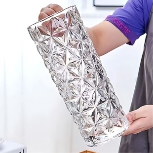 花瓶玻璃摆件富贵竹透明水培家用大号加厚客厅插花餐桌花器装饰