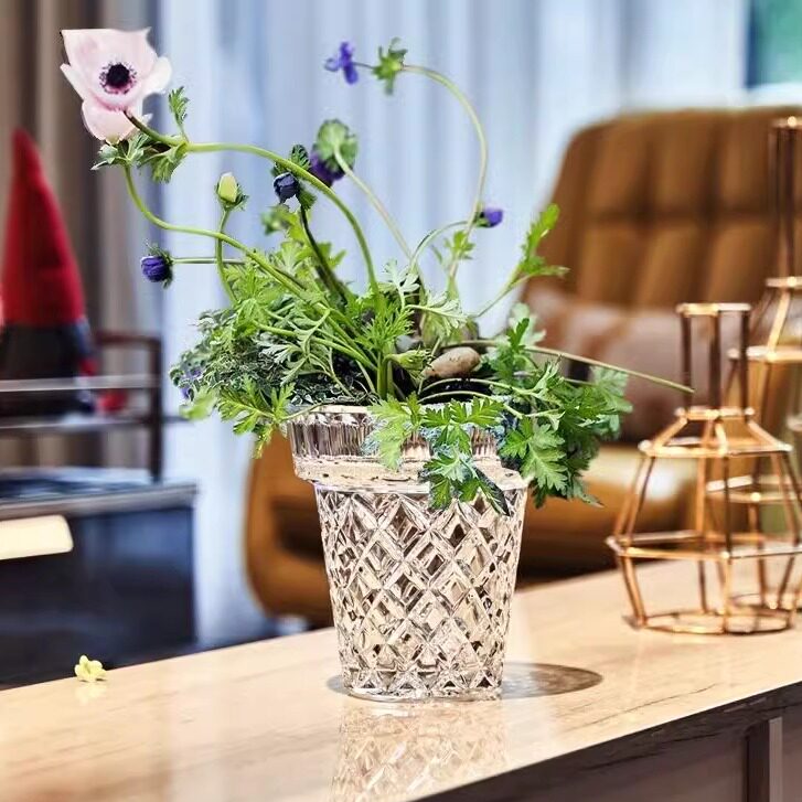 加厚浮雕花瓶玻璃高级感花器