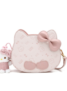 短发女孩×COW&KITTY包包斜挎包高级感小众设计手提猫咪包