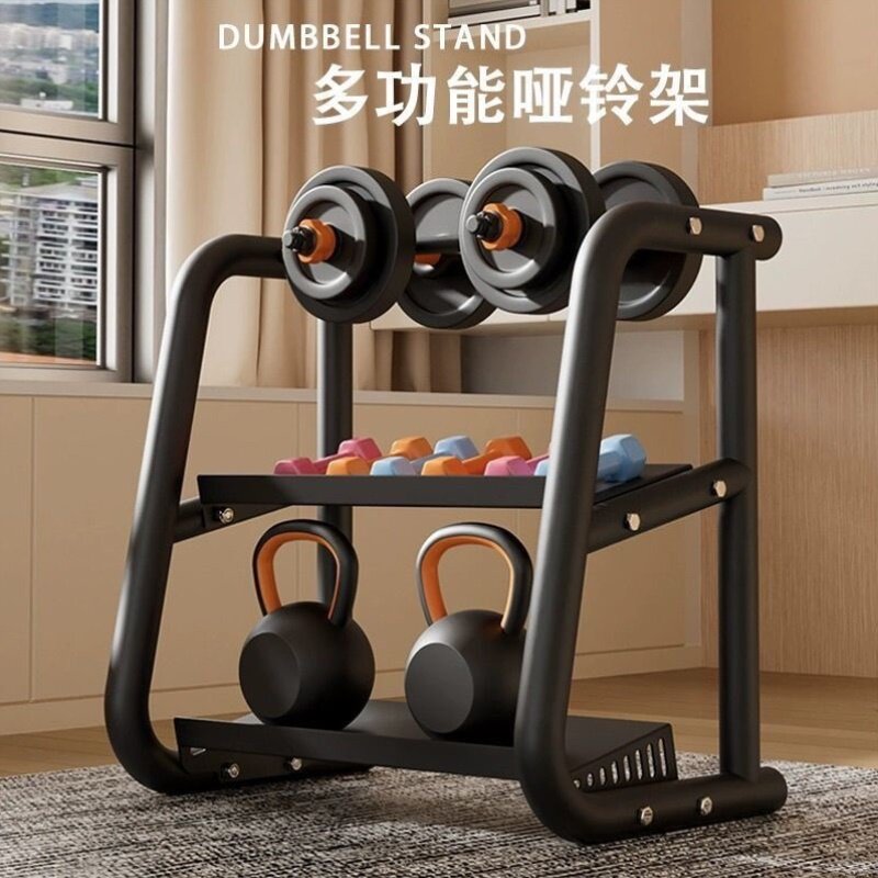 哑铃支架男士收纳杠铃收纳架三层健身器材收纳多功能哑铃收纳架子