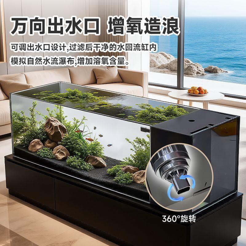 客厅桌面测过滤鱼缸全套