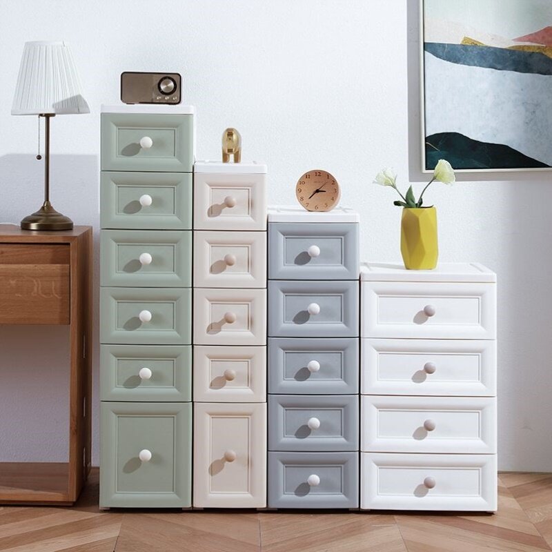 卫生间夹缝收纳柜子抽屉式塑料厨房窄缝隙置物柜洗手间多层储物柜