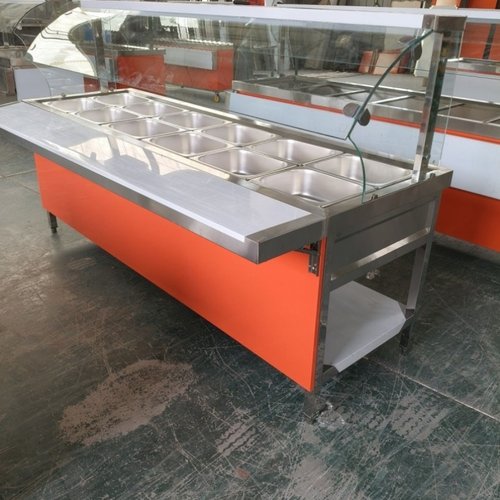 玻璃罩售饭台商用快餐保温台控温不锈钢食堂加热快餐车打菜池防尘