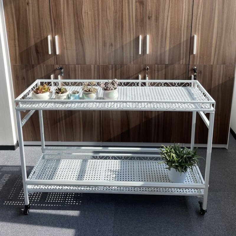 铁艺简约现代多肉花架置物架可定做带滑轮阳台多肉花架多层室外