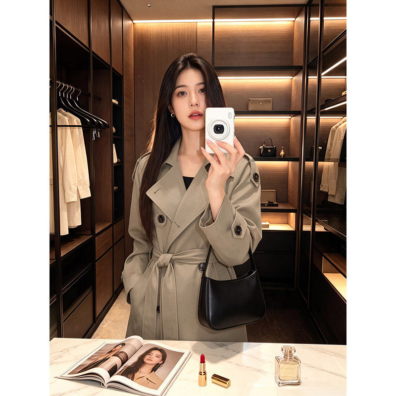 卡其色风衣外套女中长款早春秋2026新款小个子高级感韩系宽松大衣