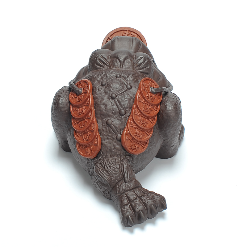 紫砂茶宠摆件可养貔貅金蟾功夫茶具配件蟾蜍喷水茶玩茶台摆件饰品