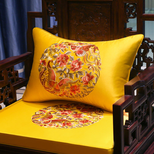 中式红木椅坐垫实木沙发垫圈椅罗汉床加厚海绵座垫防滑定制套红色