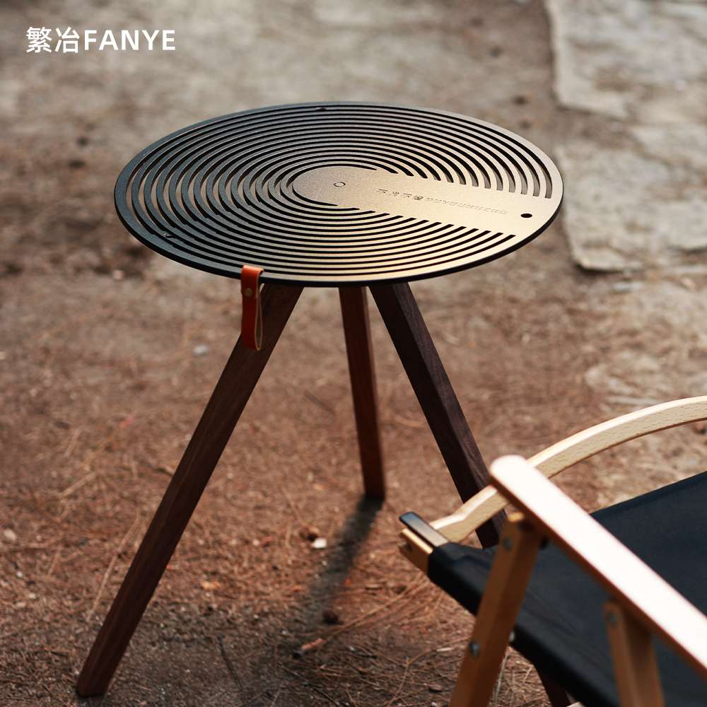 ￥%#FANYE户外圆形露营桌 便携桌子轻量化餐桌铝合金胡桃木cx