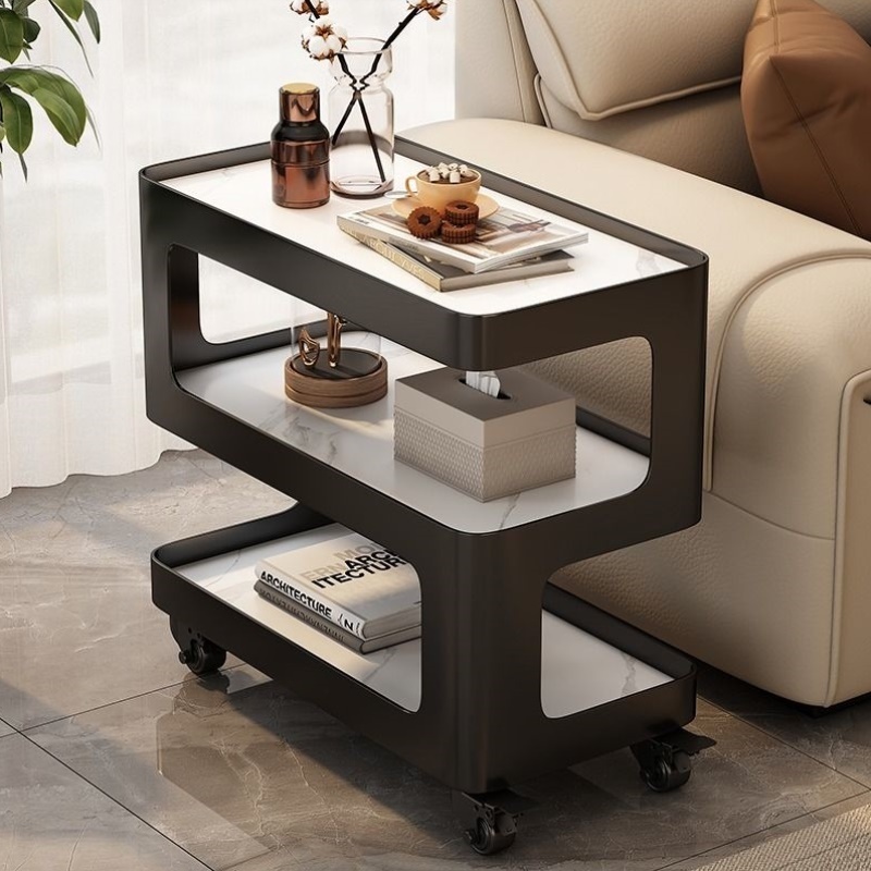 轻奢客厅岩板沙发边几可移动边柜边桌侧高级感置物架小茶几小桌子