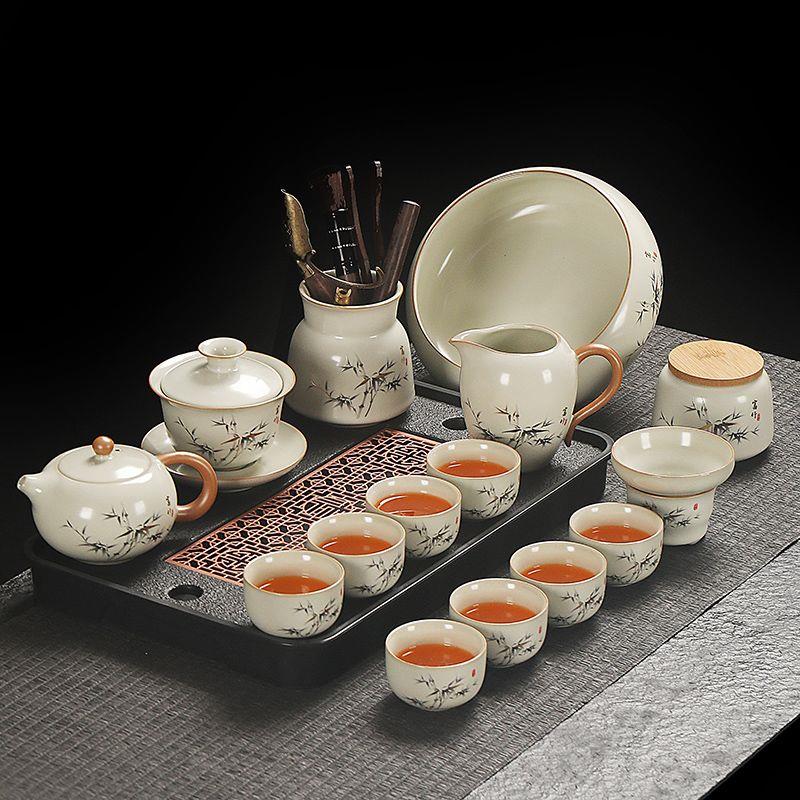 高档汝窑功夫茶具套装家