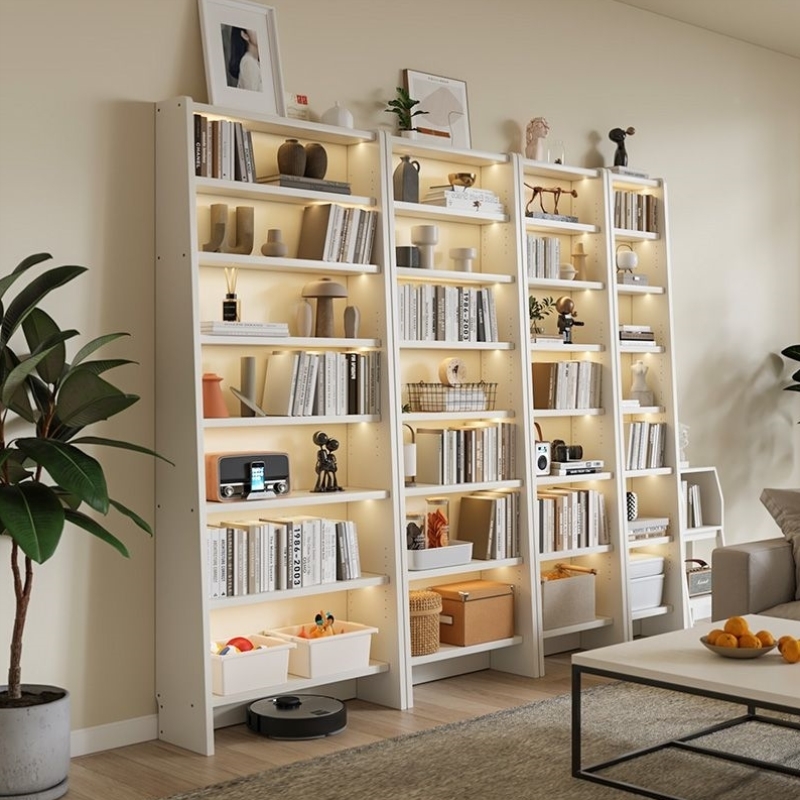 实木书架落地置物架客厅小型收纳梯形简易卧室靠墙儿童家用书柜