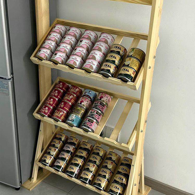 实木猫罐头架展示架宠物