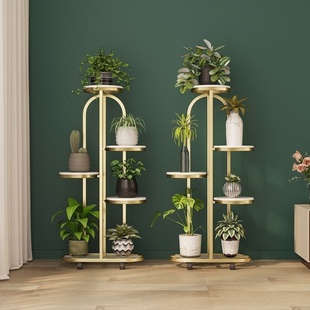 花架子客厅落地式 置物架阳台布置简约现代花盆架铁艺植物摆放层架