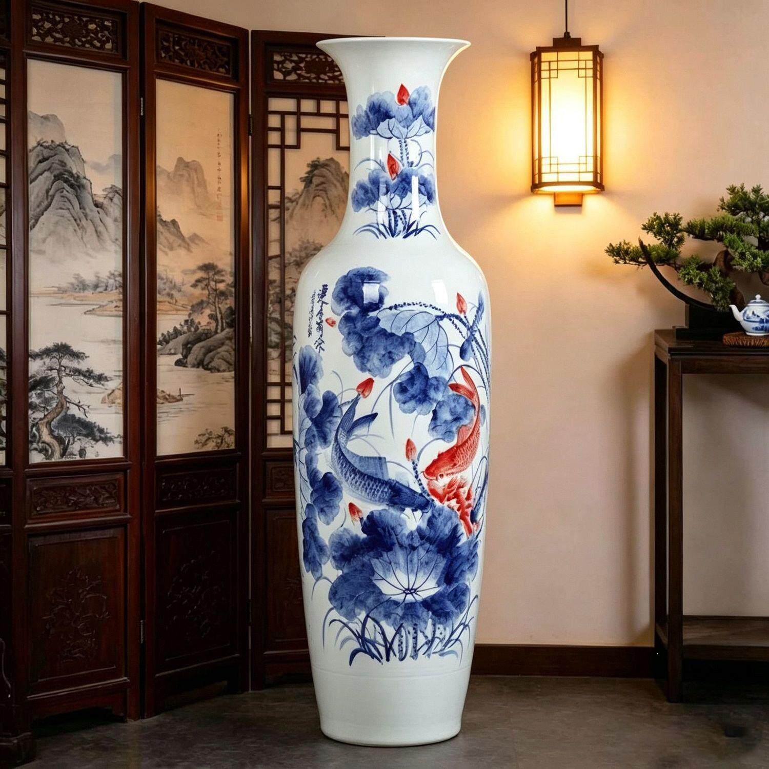 景德镇陶瓷落地大花瓶仿