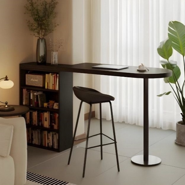 简约小户型实木吧台桌阳台改造客厅隔断长条窄桌原木高脚桌咖啡桌