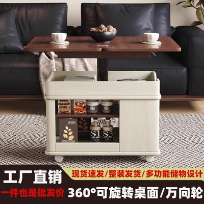 茶几小户型可升降折叠阳台茶台小推车沙发边几可移动实木边柜茶桌