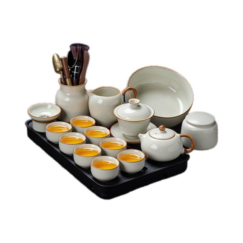 高档汝窑功夫茶具套装家