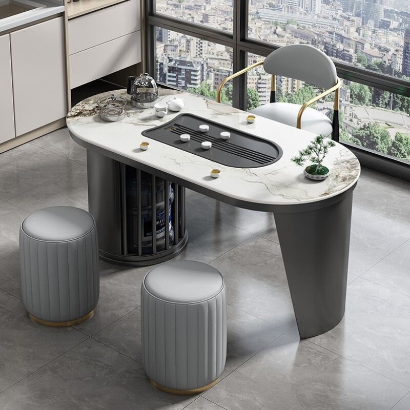 岩板茶桌椅组合现代简约茶桌功夫一体一整套家用小型阳台茶桌茶台