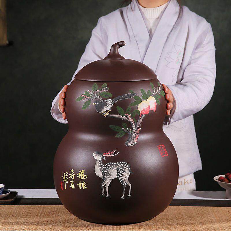 新款陶瓷米缸紫砂带盖大