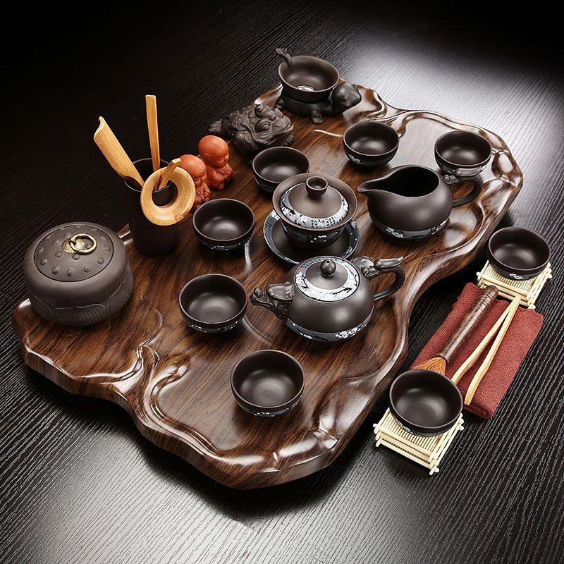 茶盘茶具套装家用小号紫