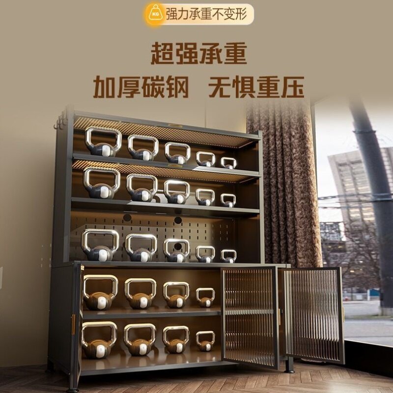 加厚阳台收纳柜子防水防晒钢制储物柜家用靠墙一体落地多层铁皮柜