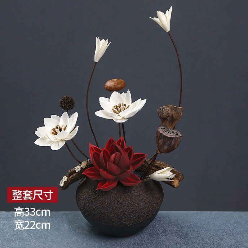 干花真花摆设莲蓬花束餐