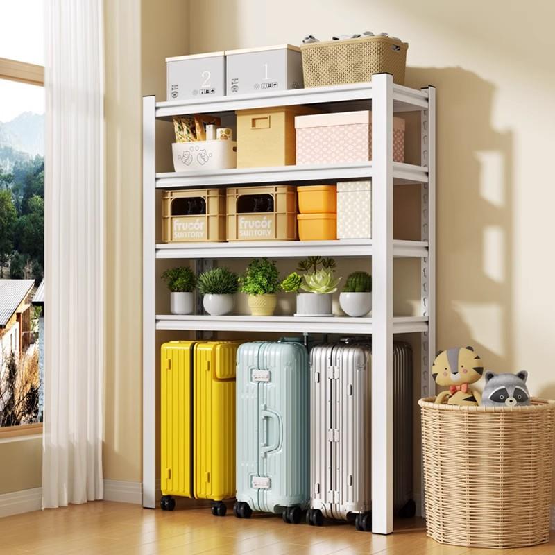 家用货架置物架多层落地阳台一体靠墙仓库快递收纳下空角钢铁架子