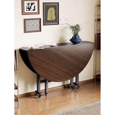 折叠圆桌家用租房小户型10人吃饭桌子可移动折叠餐桌大圆桌带转盘