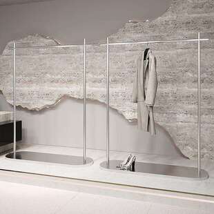 服装店展示架不锈钢黑色挂衣架落地式陈列架女装店铺专用陈列货架