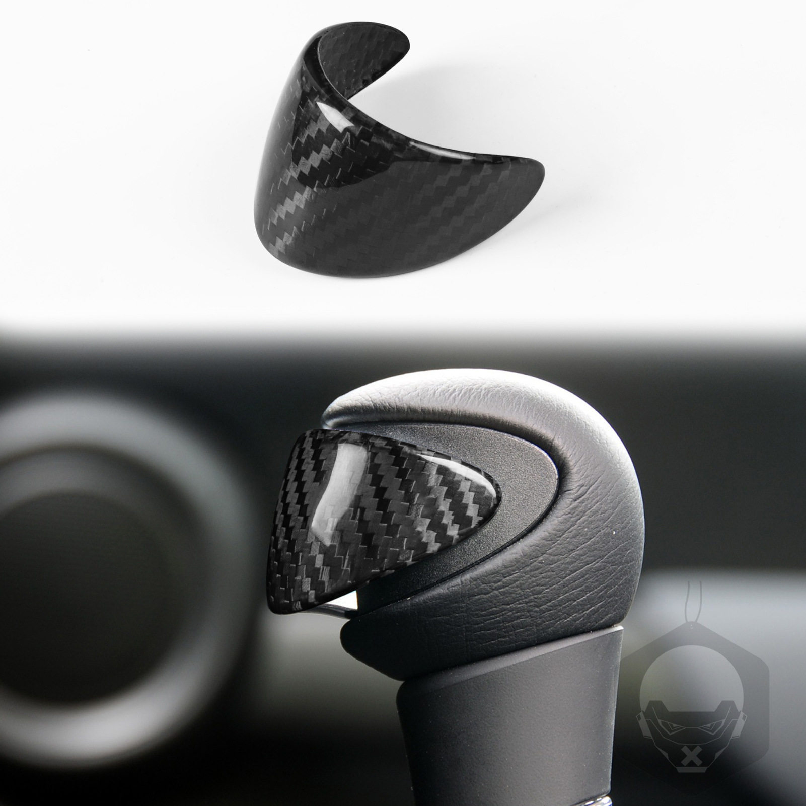 适用于宝马Mini R底盘R55R56R57R58碳纤维档把头按钮贴汽车内饰件