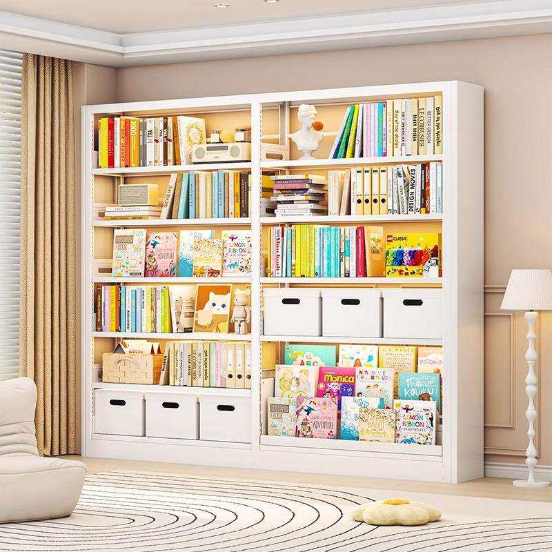 家用书架图书馆落地置物架儿童书柜绘本书架客厅落地钢制书柜架子