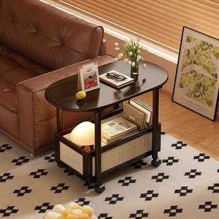 中古风小推车茶几置物架沙发边几可移动家用可储物床头小桌子边几