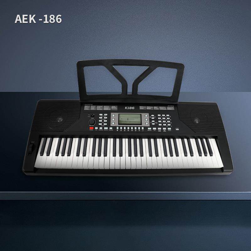 爱尔科英文版电子琴61键儿童成年便携式多功能标准钢琴键