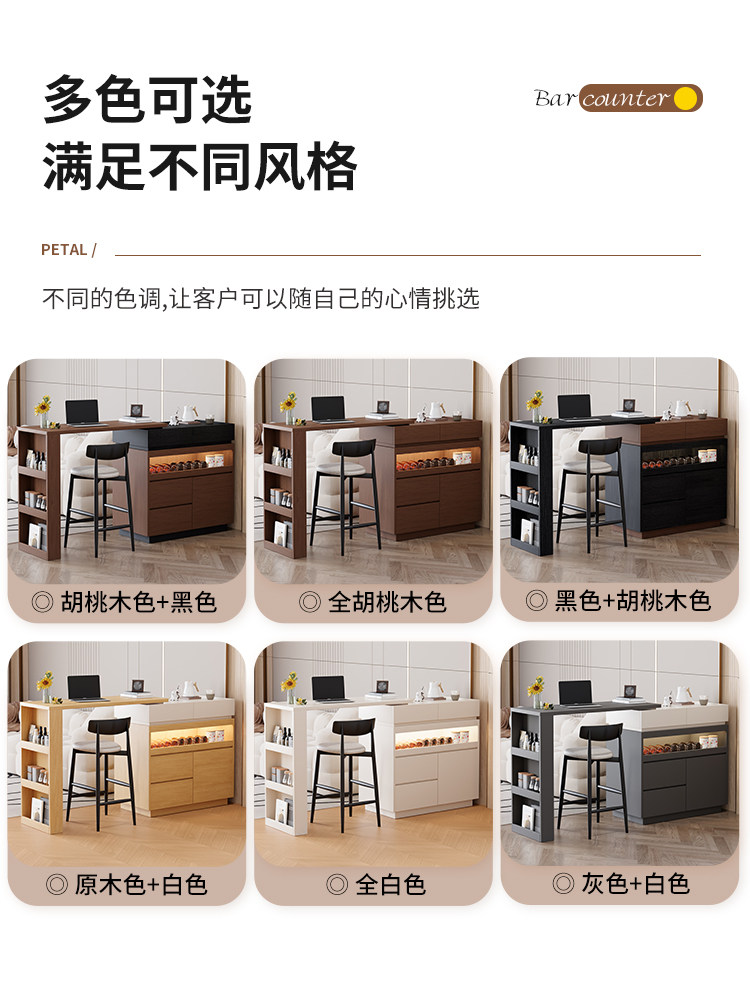 可伸缩移动吧台桌家用隔断沙发边柜客厅小户型餐边柜一体阳台靠墙