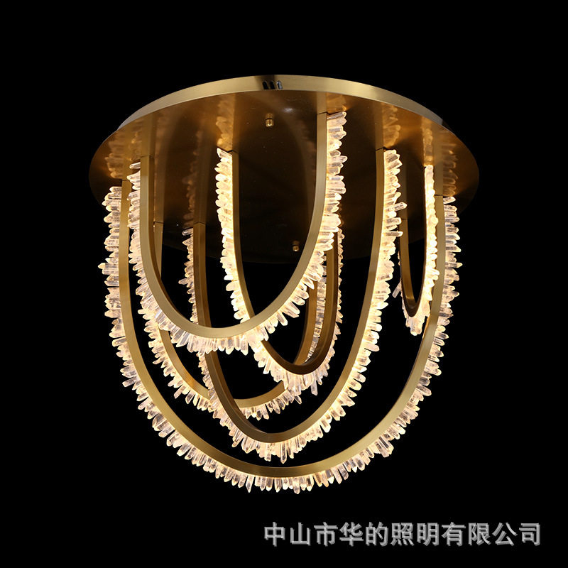设计师轻奢不锈钢水晶吸顶灯