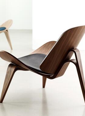 TXP1北欧微笑贝壳椅客靠背飞机椅休闲简约设计师阳台展单人沙发椅