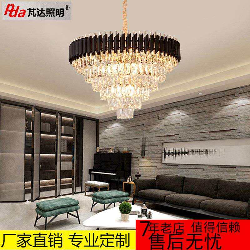 时尚轻奢水晶灯圆形客厅灯E14光源吊灯现代简约大气卧室餐厅灯具