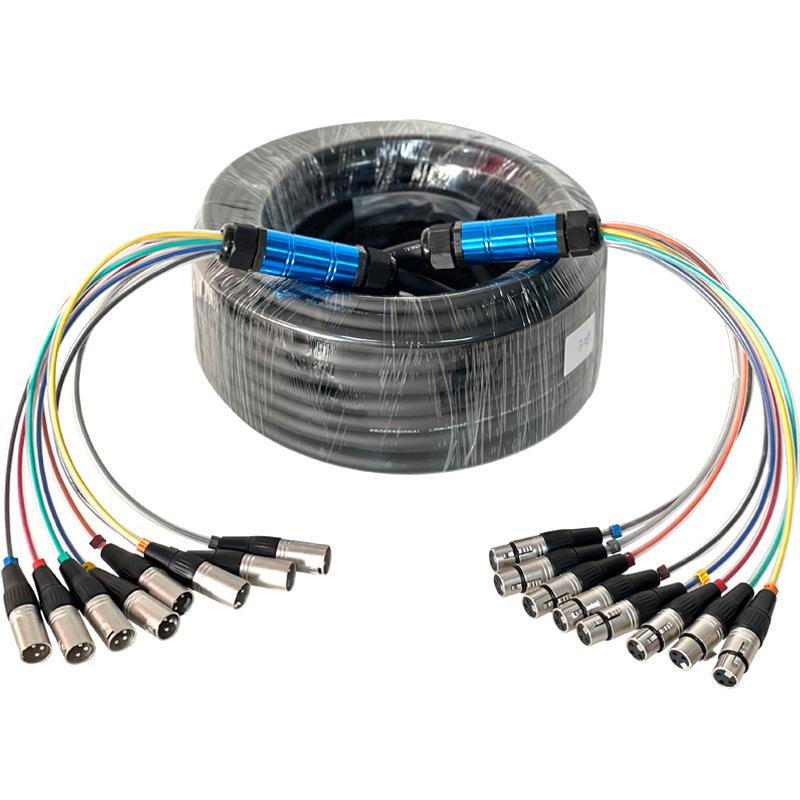 彩虹8路多芯缆线舞台灯光演出接口箱调音卡侬音频卡农XLR信号线