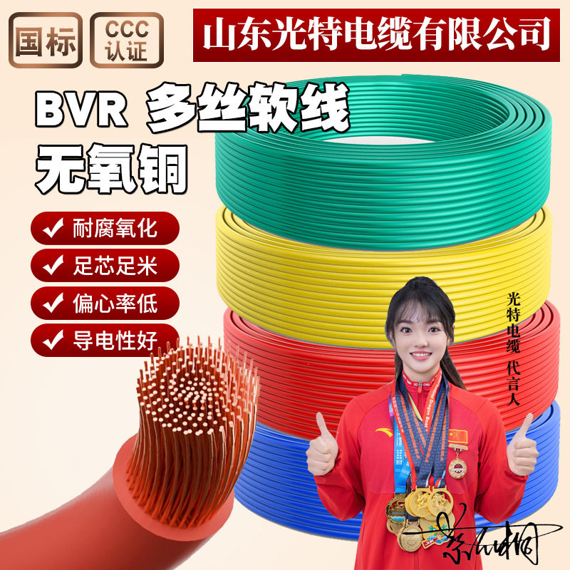 BVR国标阻燃多股软芯铜电线